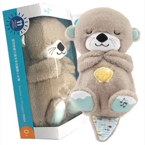 Afinmex™Breathing teddy bear with light