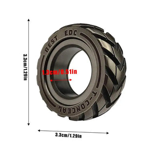 Afinmex™ Dual Function Stainless Steel Motorcycle Tire Fidget Ring