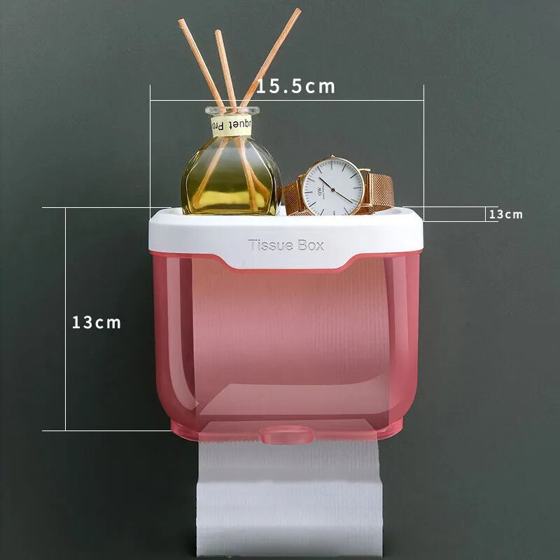 Afinmex™ Waterproof Wall Mount Toilet Paper Holder Shelf